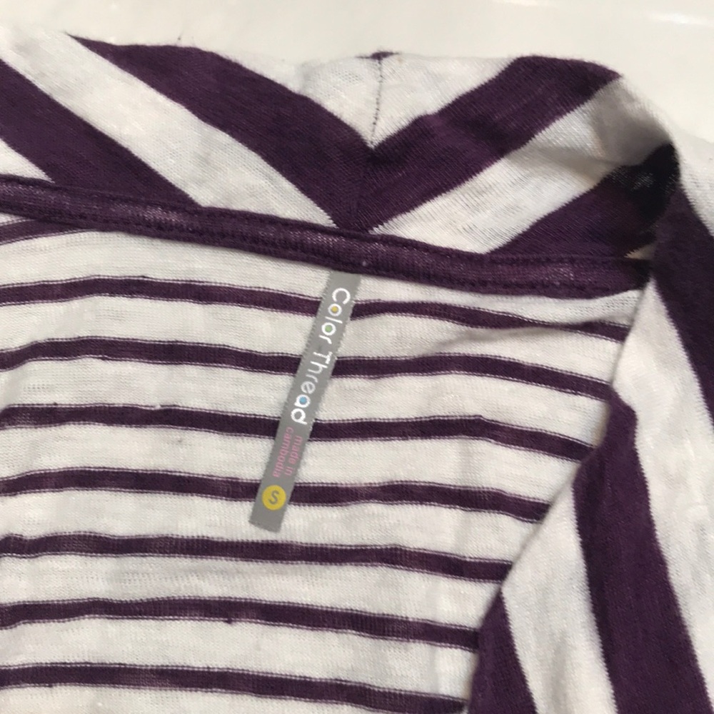 Purple and white Color Thread Cardigan - Picture 2 of 2